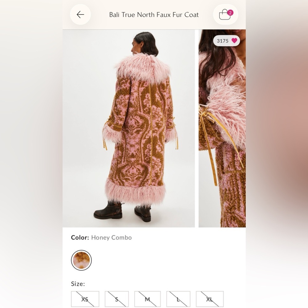 Pink and Brown Women's Coat